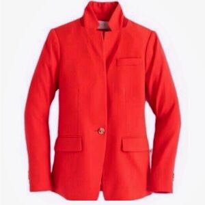 J.Crew Regent Wool Single Button Blazer - Brilliant Red, Size 0
